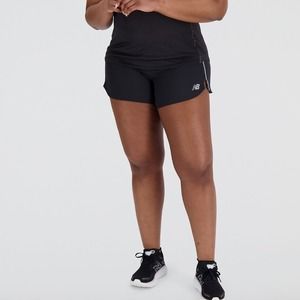 NEW BALANCE Women's Black Impact Run 3 Inch Shorts Sz 2XL